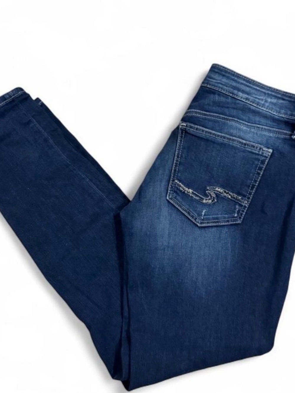 Silver Jeans Co Boyfriend Jeans Womens 31x29 Dark Wash Mid Rise Slim Stretch